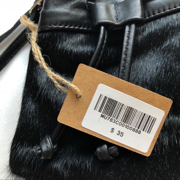 brandy melville • mini black bucket bag fur - Picture 3 of 8